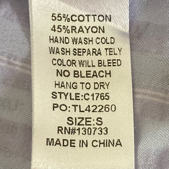 Umgee Pale Lavender Wrap Front Top Stripes Tiered Bell Sleeves Hi-Low SMALL Boho - Picture 9 of 9